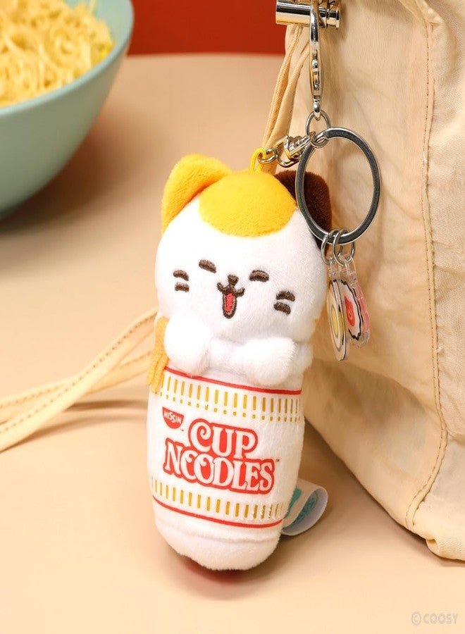 Anirollz x Nissin Cup Noodles Kittiroll Plush Charm - Tri-Color Calico Cat Plush Keychain, Cup Noodle Design - Image 2